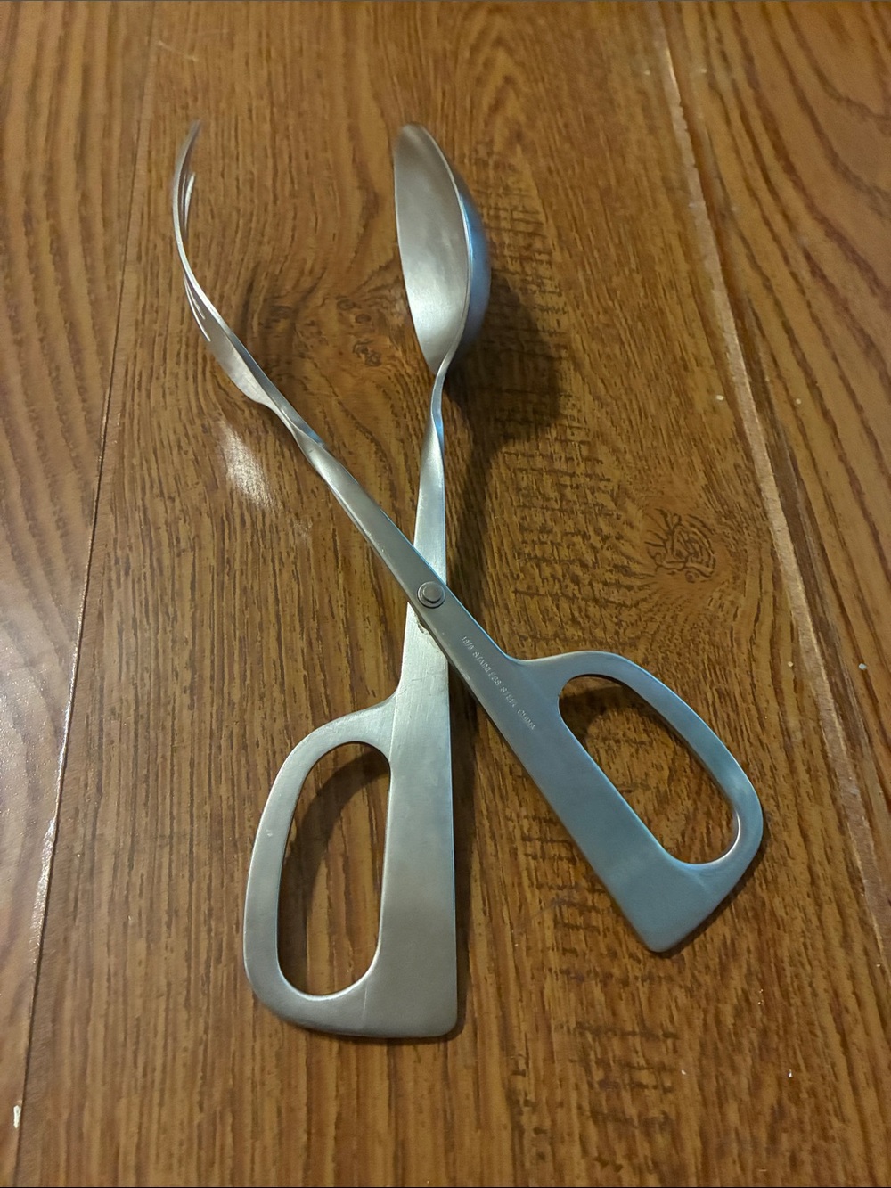 Matte Stainless Steel Serving Tongs - Sleek Salad & Buffet Tool Scissors 10”